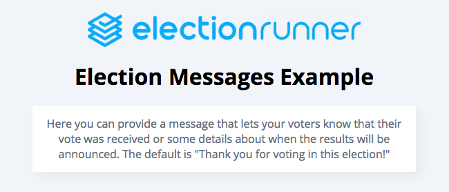 Election Login Message
